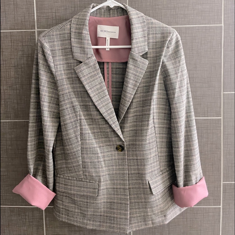 BCBGeneration Plaid Boyfriend Blazer